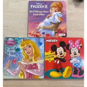 Bundle of 3 Disney hard books frozen ,‎ sleeping beauty and Minnie and Mickey